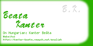 beata kanter business card